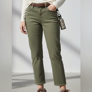 ATHLETA Flex Straight Crop High-Rise Olive Green Jeans NWT